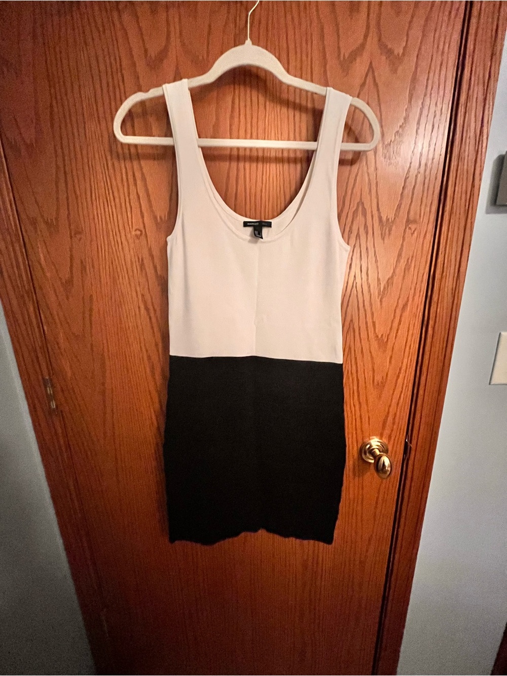 Mango Two-Tone White and Black Tank Mini Dress